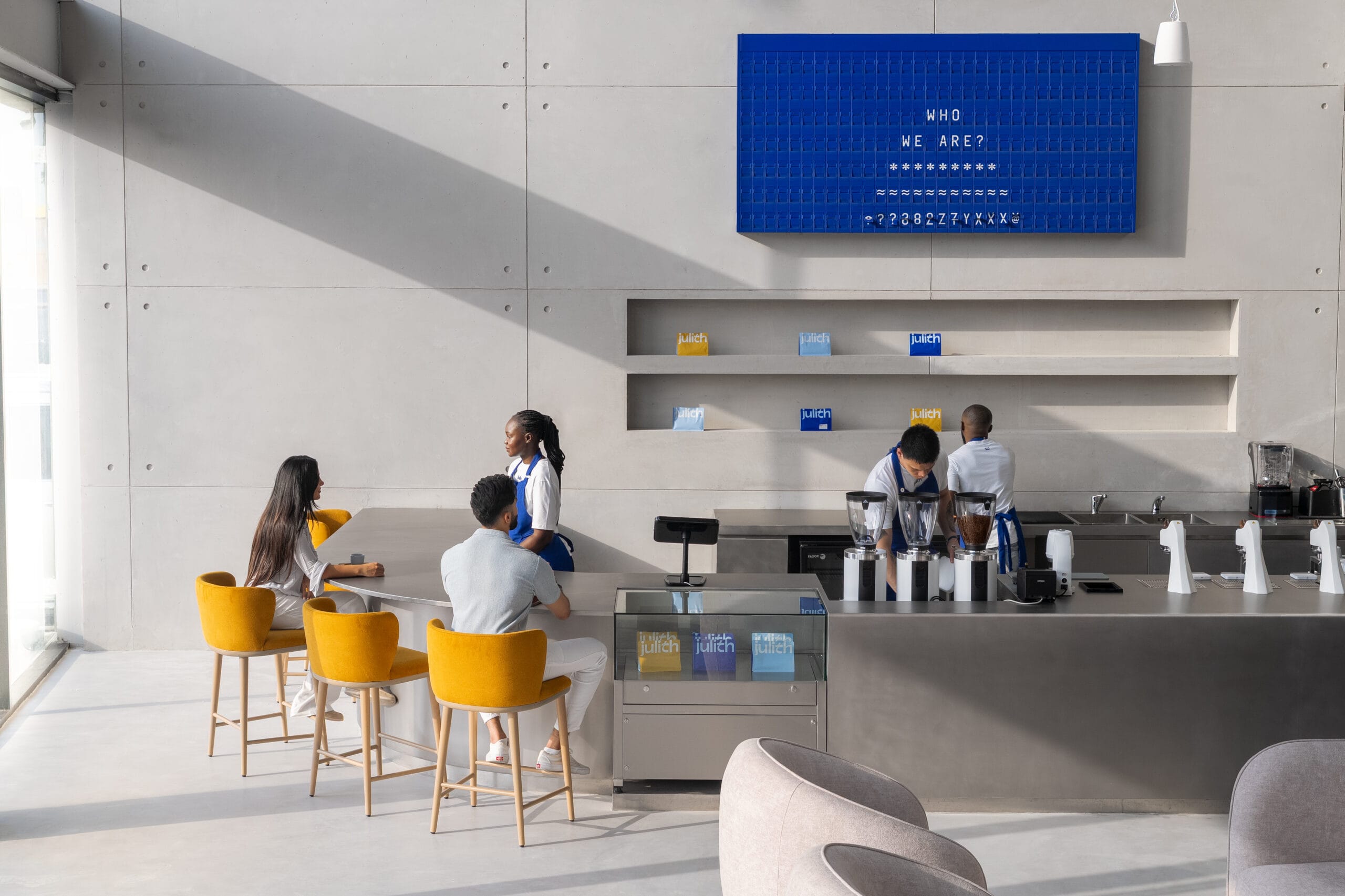 Julith Coffee Shop with vibrant seating.