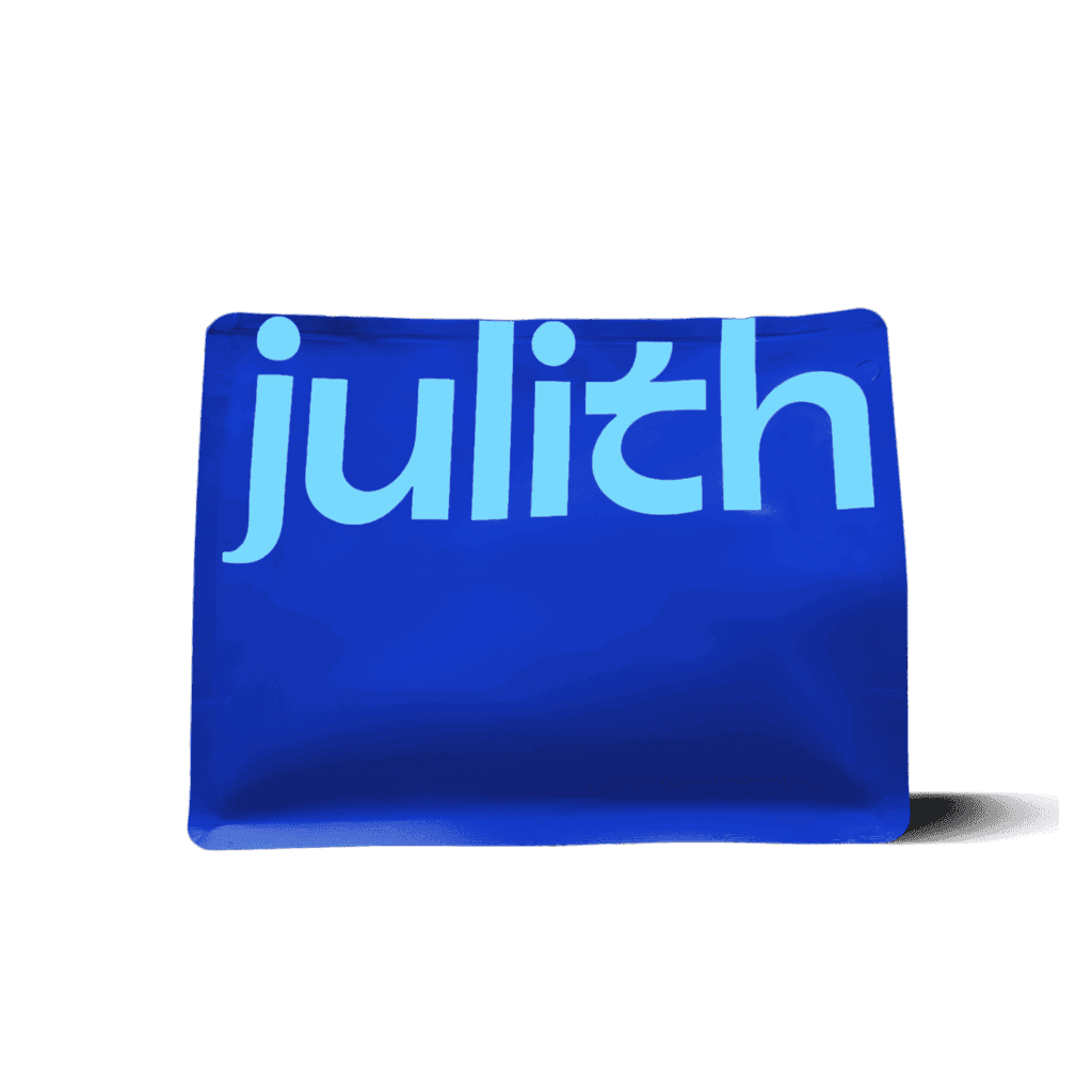 Navy Blue coffee bag with 'julith' logo