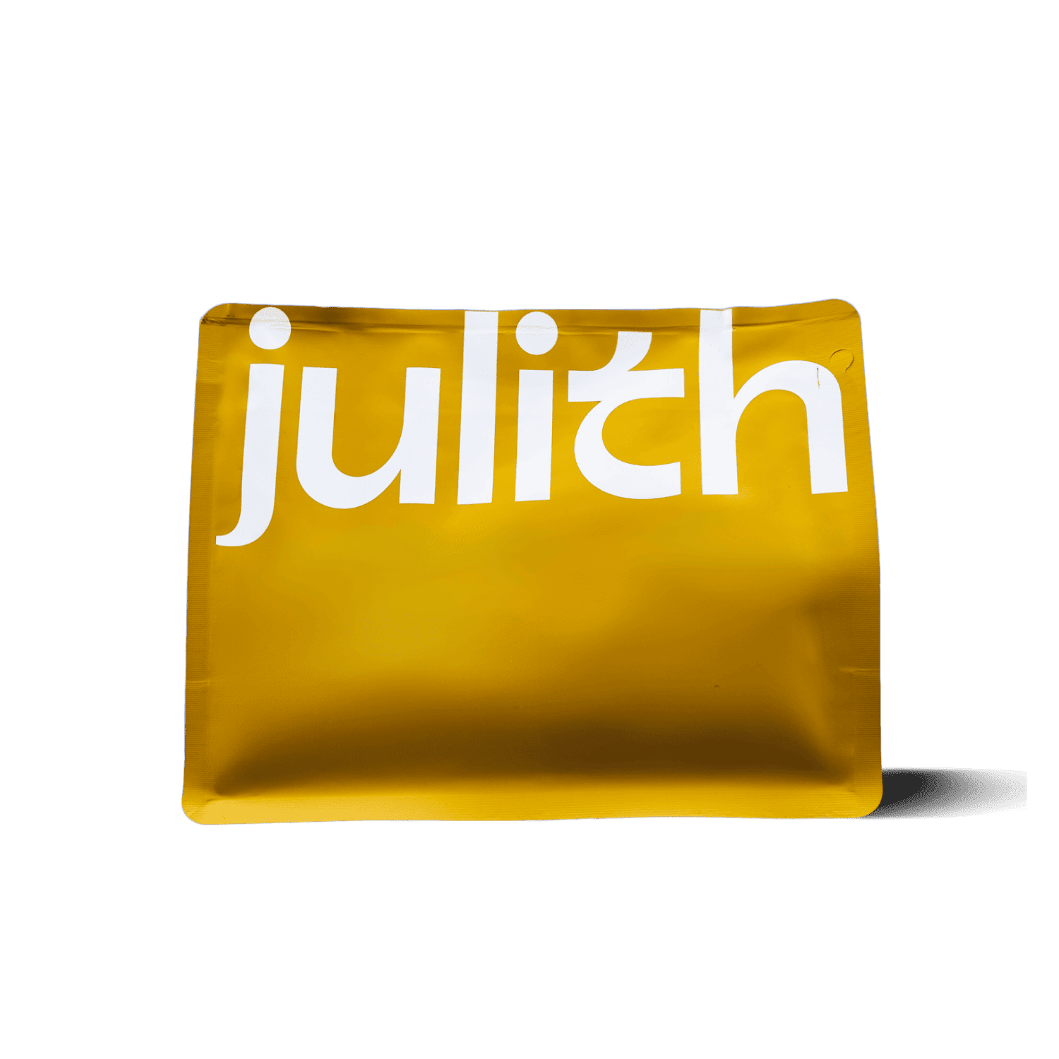 Orange coffee bag with 'julith' logo