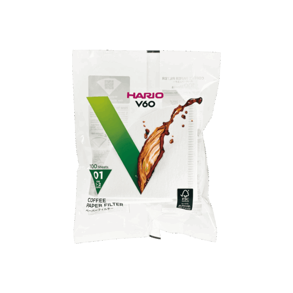 Hario V60-01W Bleached Paper Filters 100pcs