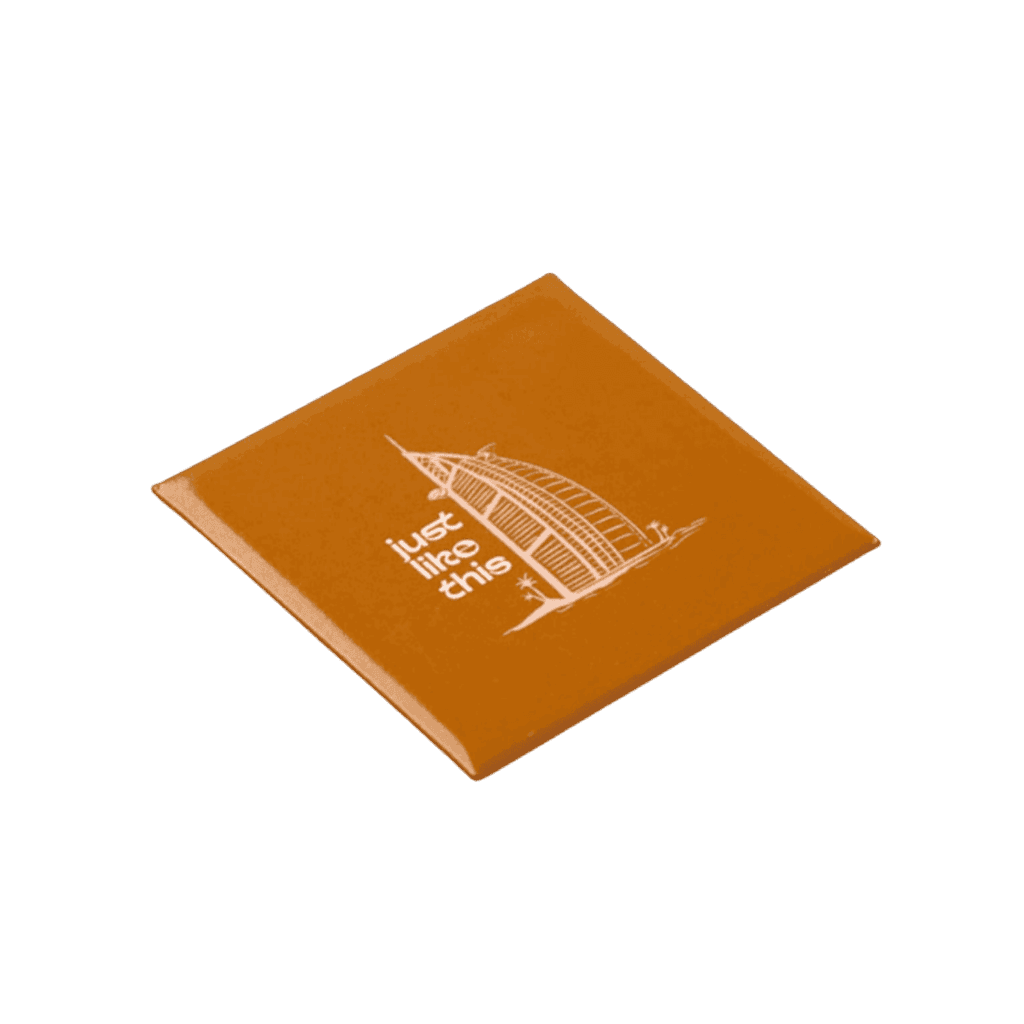 Julith Fridge Magnet with Burj Al Arab Icon on orange background