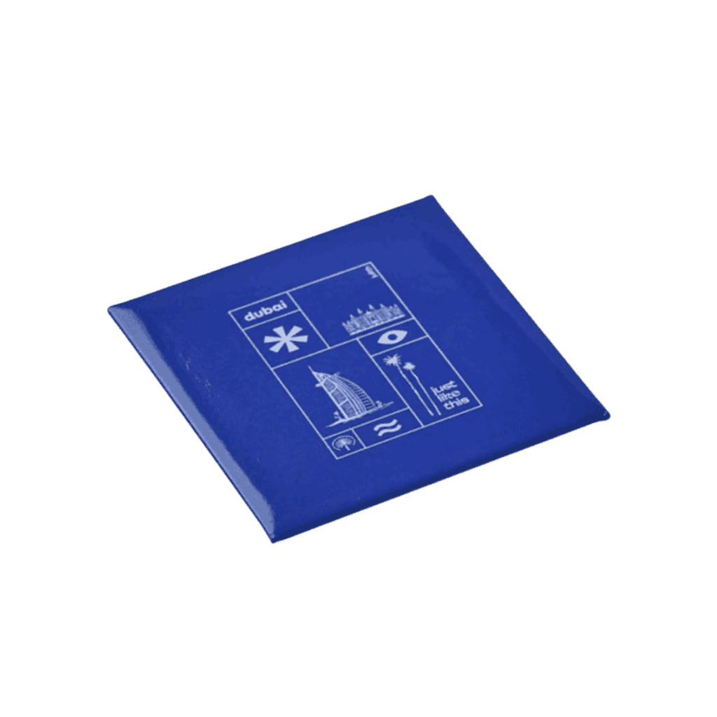 Julith Fridge Magnet with Dubai Icons on navy blue background