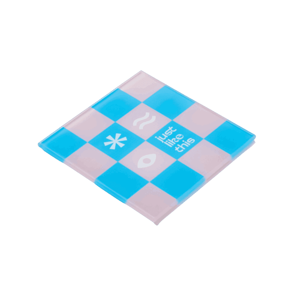 Julith blue patterned glass coaster