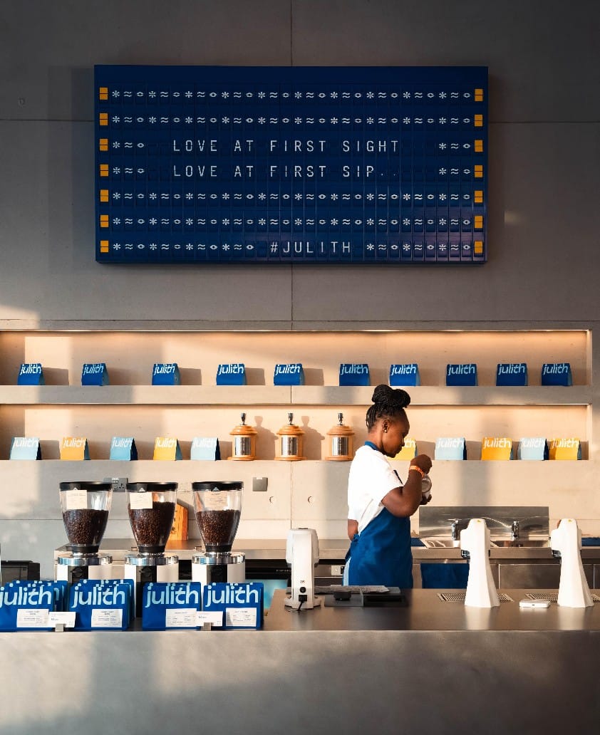 Coffee shop with welcoming atmosphere.