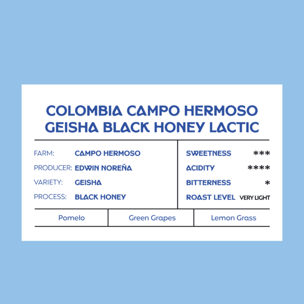 Colombia Campo Hermoso Geisha Black Honey Lactic
